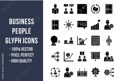 Business People Glyph Icons