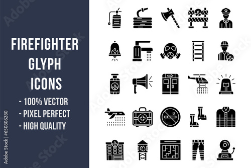 Firefighter Glyph Icons