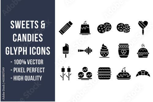 Sweets and Candies Glyph Icons