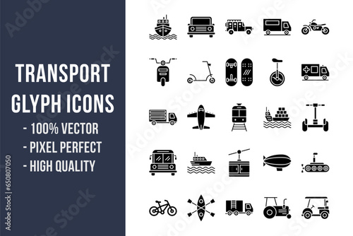 Transport Glyph Icons