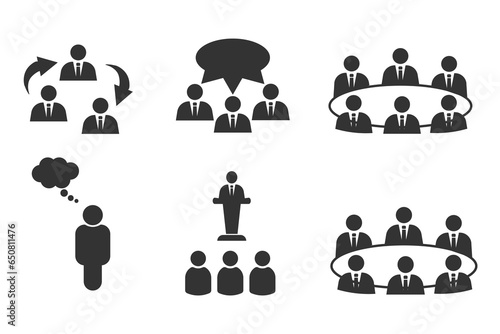 Wallpaper Mural Communication icon. Meeting flat symbol, Discussion set sign vector ilustration. Torontodigital.ca