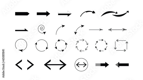 Black arrows collection. Modern simple arrows. Set of simple vector arrows. Multiple different arrows sign