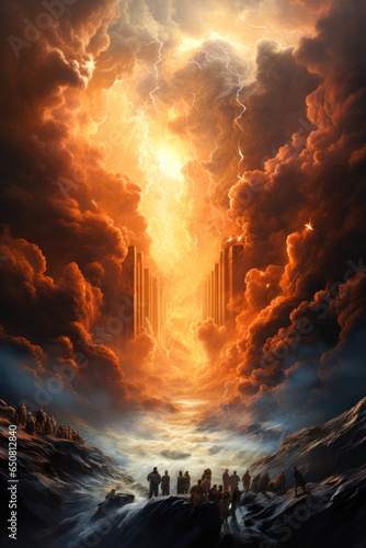 Final destruction of the earth Gods Judgment Day Bible prophecy apocalyptic environment Generative AI Illustration