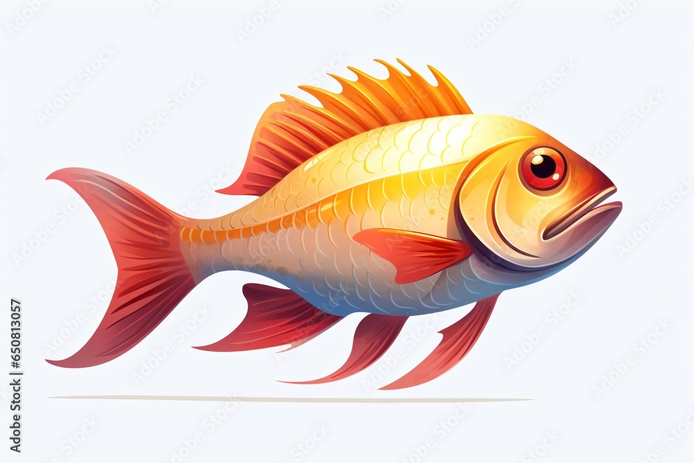Fototapeta premium Goldfish isolated on a plain white background