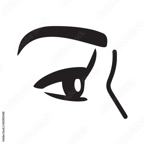 Eye side icon, vector illustration on white background