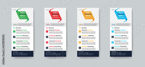 Modern creative corporate business dl flyer or rack card layout concept background flyer brochure cover template for grow up your business to the next level