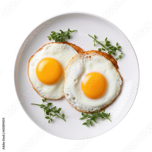 A Plate of Fried Eggs Isola...