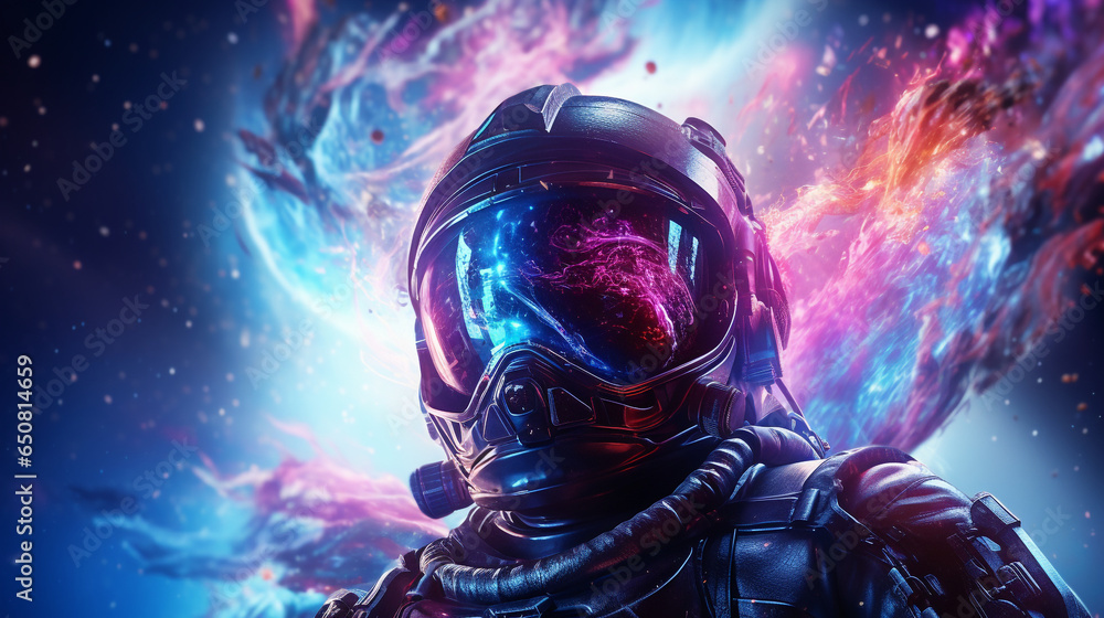 astronaut and galaxy storm vortex, neon painting dark galaxy bacground astronaut and galaxy storm vortex, neon painting dark galaxy bacground