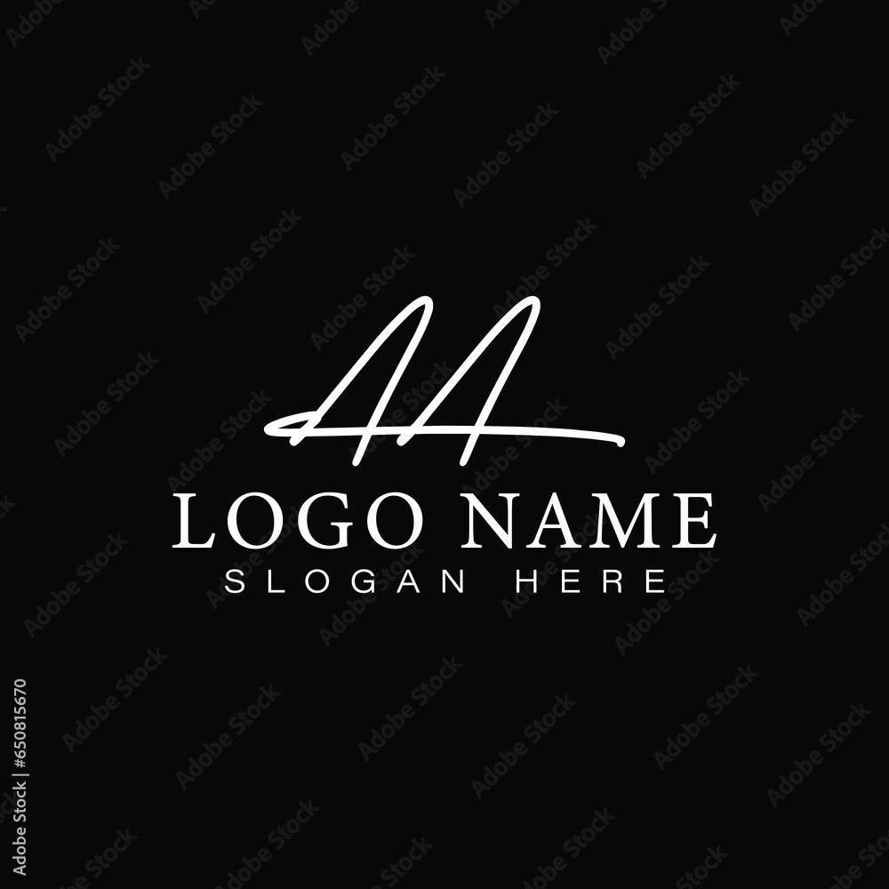 Fototapeta premium Elegant Script AA Letter Handwriting Logo - Perfect for Luxury Brands and Premium Identity Design