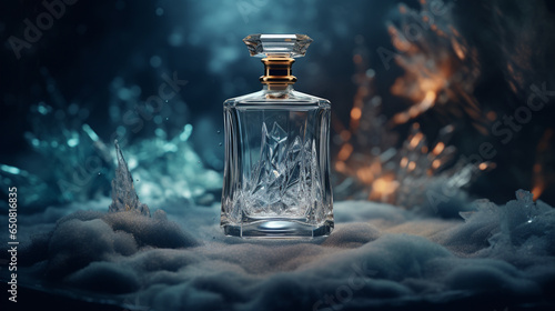 beautiful detail of fragrant perfume bottle, with generative ai photo