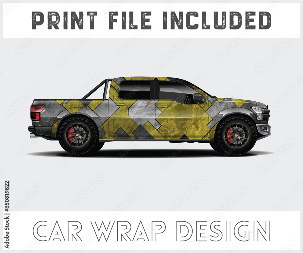 car decal design vector kit. abstract background graphics for vehicle 