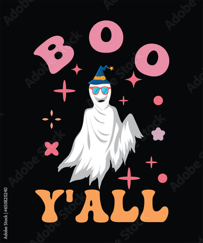  BOO Y'ALL VECTOR ART TSHIRT DESIGN.