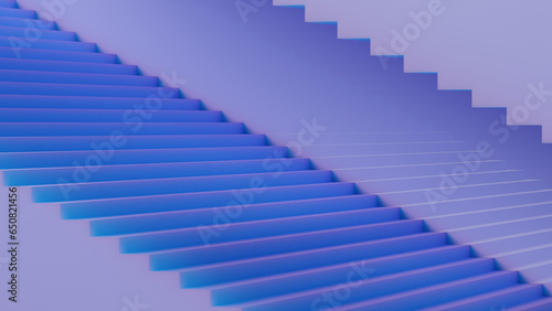 minimalist architectural 3d render purple stairs