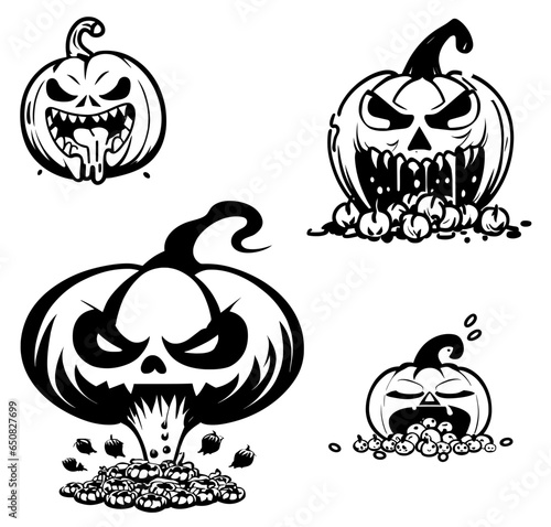 Puking Pumpkin Collection of 4
