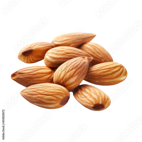 Almonds Isolated on a Trans...