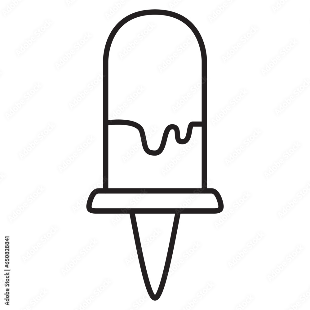 Popsicle outline flat icon. Ice cream on stick line icon.Isolated on white background.Vector illustration. Popsicle outline flat icon. Ice cream on stick line icon.Isolated on white background.Vector illustration.
