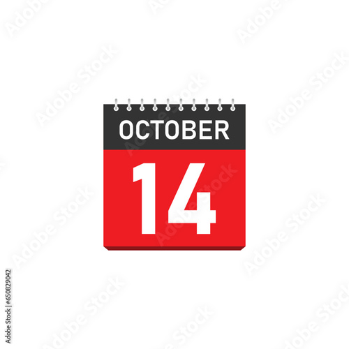 October 14 Concept Design. Vector Illustration.