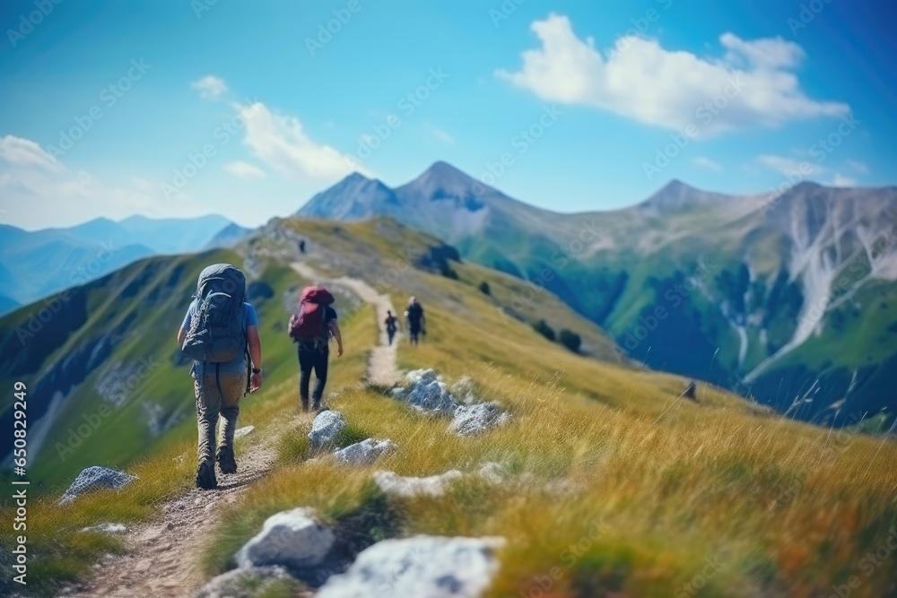 Nature's High: Hiking Bliss in Summer Mountains