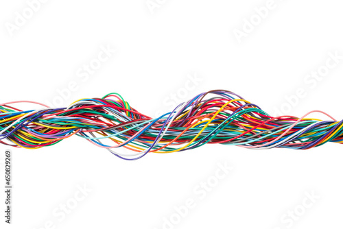 Color cable wire isolated on white background