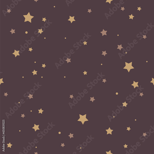 Seamless pattern with stars. Starry night flat background