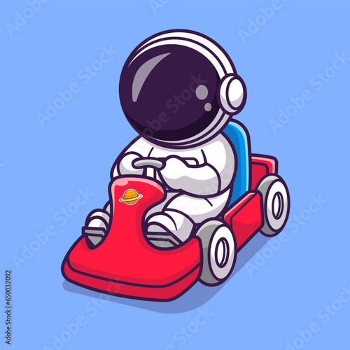 Cute Astronaut Riding Gokart Cartoon Vector Icon
Illustration. Science Technology Icon Concept Isolated
Premium Vector. Flat Cartoon Style