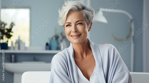 Portrait of a senior woman at home  doctor in the office