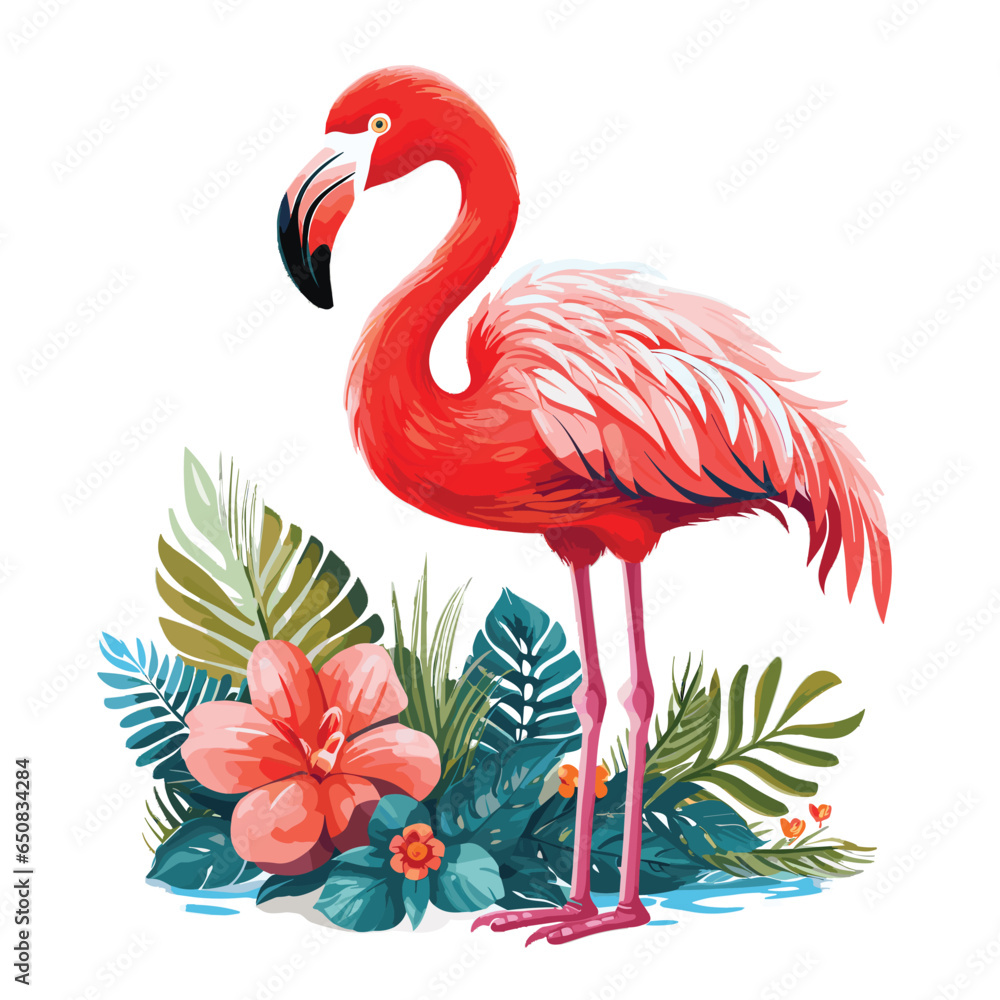 Fototapeta premium Watercolor Flamingo Vector
