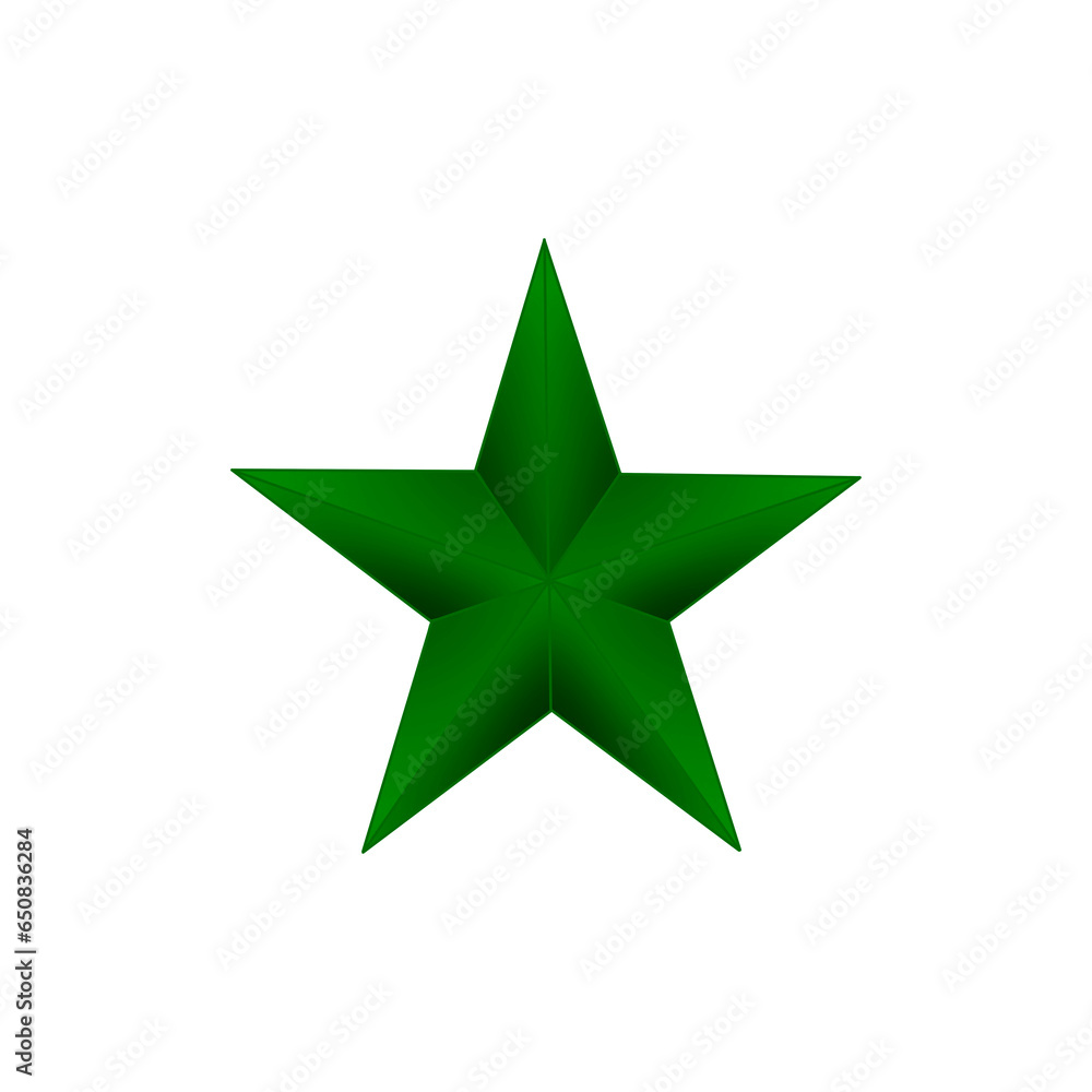 Obraz premium Dark Green Five Pointed Star, Star Clipart, image with transparent background.