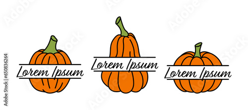 Pumpkin Split Frame Autumn Harvest Market Signboard Template