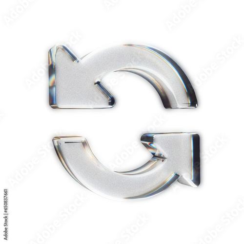 Update symbol arrows glass 3d icon