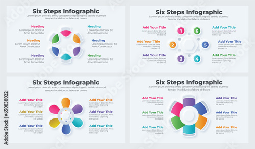 Vector circle infographics template bundle