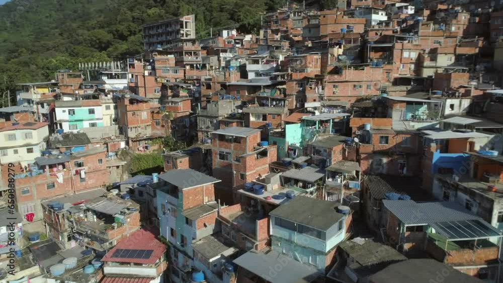 Aerial swooping into favela houses in Rio de Janeiro, Brazil Aerial swooping into favela houses in Rio de Janeiro, Brazil