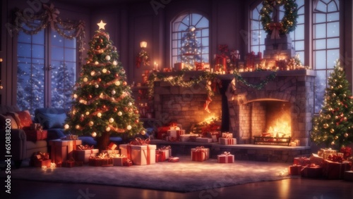 Wallpaper Mural christmas tree in the night Torontodigital.ca