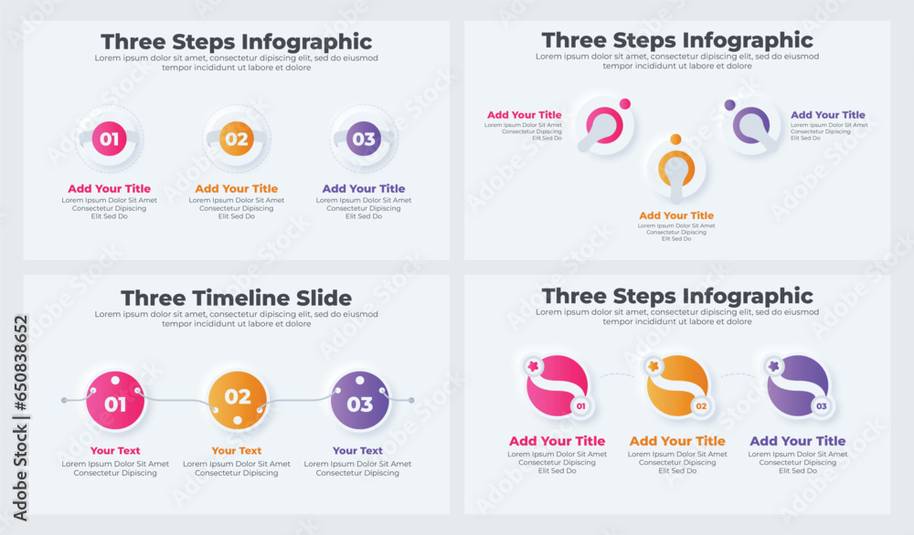 Obraz premium Vector infographic timeline template with three steps or options 
