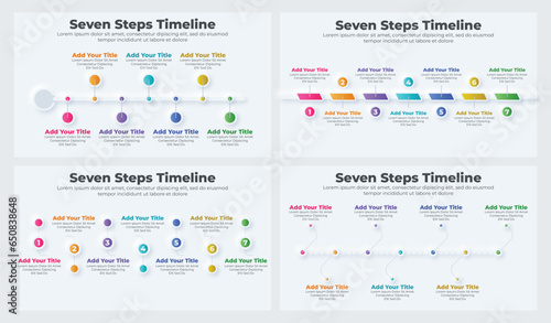 Vector abstract elements for infographic presentation slide with 7 options or steps