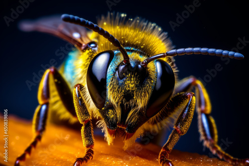 Closeup macro image of a bee © Guido Amrein