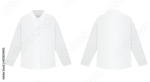 White female long sleeve shirt. vector illustration photo