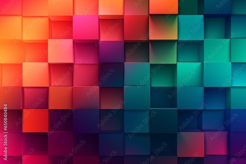 A vibrant and colorful abstract background with squares of various hues