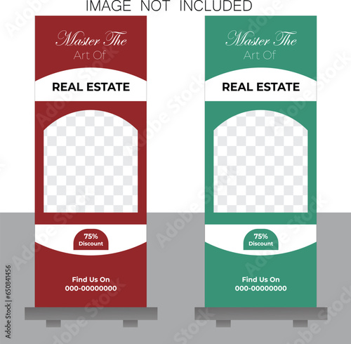 Creative Home Rollup Template Vector Design