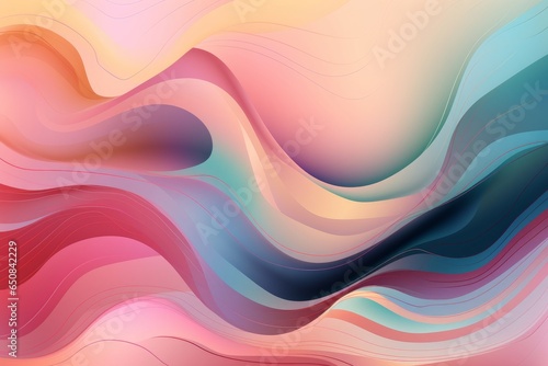 A vibrant abstract composition with flowing waves of color