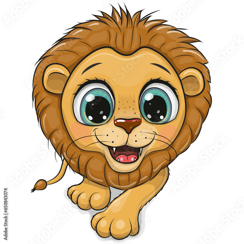 Cartoon lion isolated on a white background