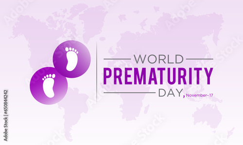 World prematurity day is observed every year in november 17th. Vector illustration on the theme of world prematurity day. Template for banner, greeting card, poster with background.