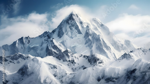 Majestic Snow Capped Peaks in the Winter