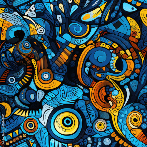 Abstract blue repeat pattern