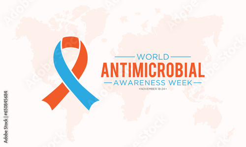 Vector illustration on the theme of world antibiotic awareness week observed every year in during november 18 to 24. World antimicrobial awareness week template for banner, poster with background.