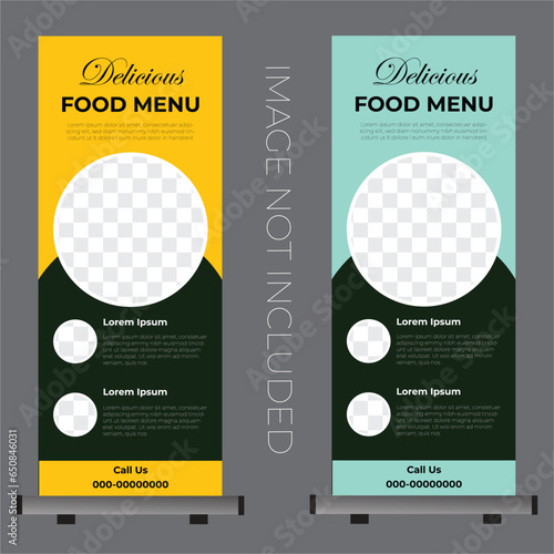 Creative Food Rollup Banner Template Design