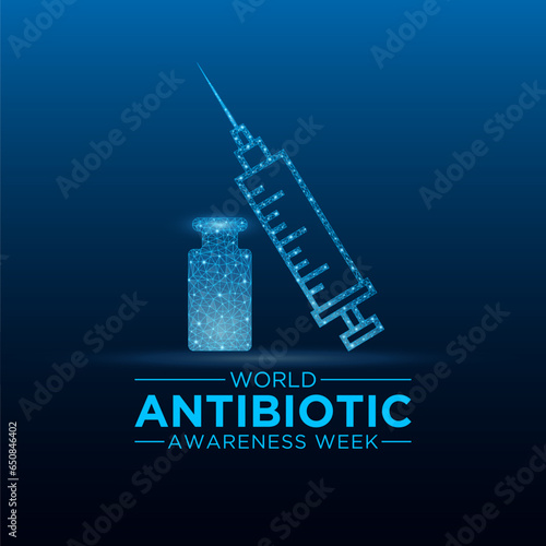 Vector illustration on the theme of world antibiotic awareness week observed every year in during november 18 to 24. World antimicrobial awareness week template for banner, poster with background.