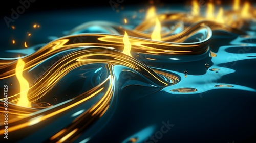 Fototapeta Naklejka Na Ścianę i Meble -  Liquid Metal Dreams, Mercury rivers, molten reflections, metallic abstraction, fluid alloys, futuristic industrial, liquid luminescence (Generative AI)