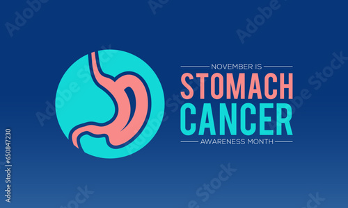 Stomach Cancer Awareness Month is observed every year in november. November is Stomach Cancer Awareness Month. Vector template for banner, greeting card, poster with background. Vector illustration.