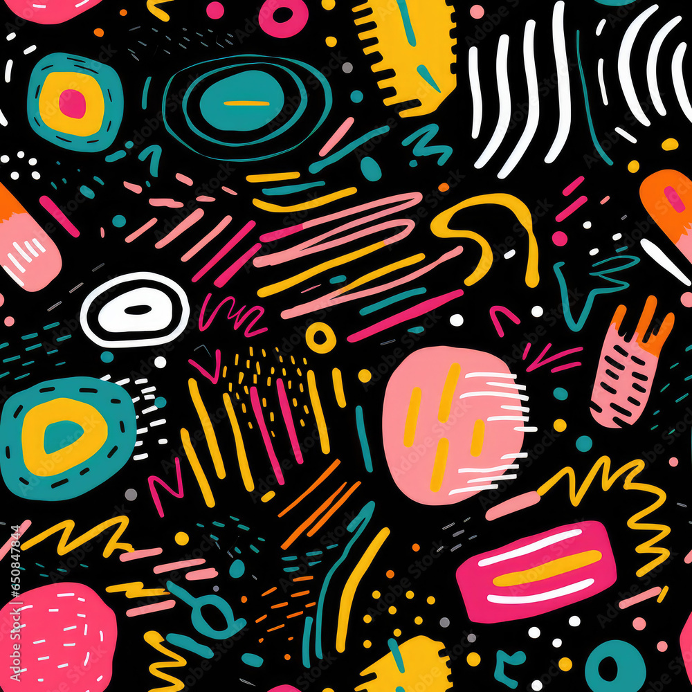 Fototapeta premium Abstract modern shapes repeat pattern minimal retro